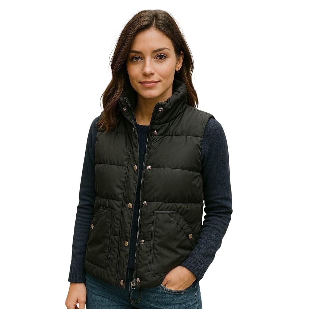 Old Navy Classic Black Puffer‎ Vest Quilted Padded Winter Outerwear Size M